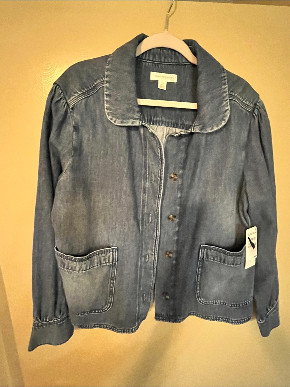 Treasure & Bond Faded Blue Denim Jacket with Patch Pockets